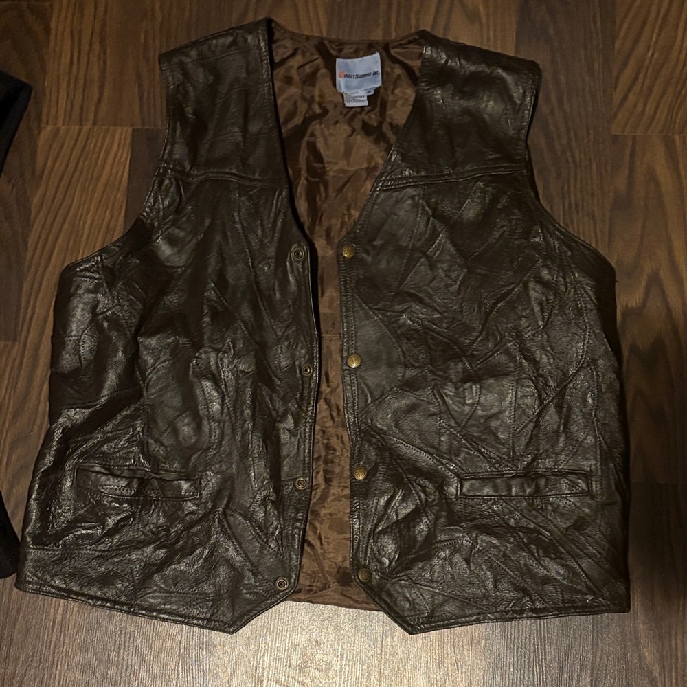 Direct Source Brown Leather Vest